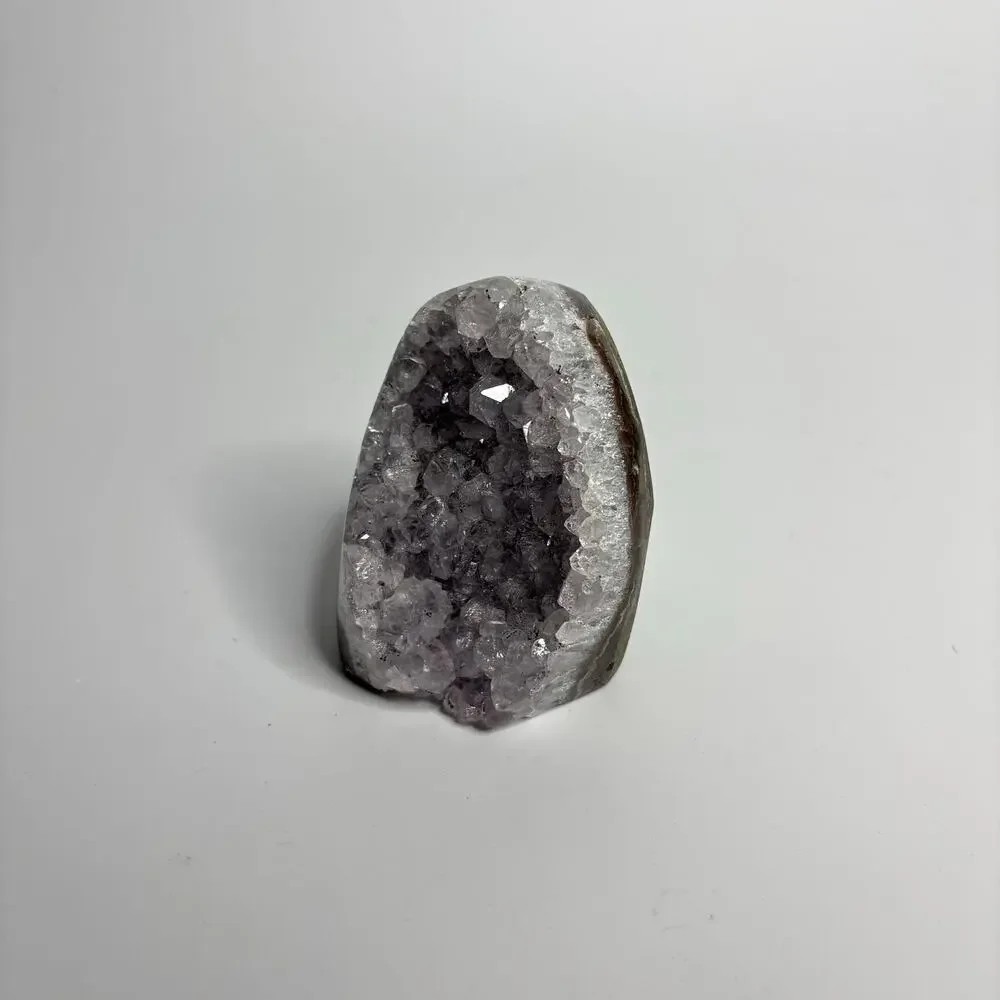 Natural Pale Amethyst Geode Cut Base Standing Cluster
